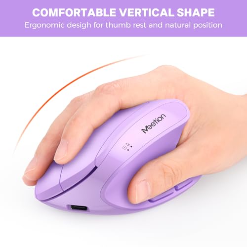 MEETION Ergonomic Keyboard and Mouse Combo, 2.4G Cordless Split Keyboard with Cushioned Palm Rest, Vertical Wireless Mouse...