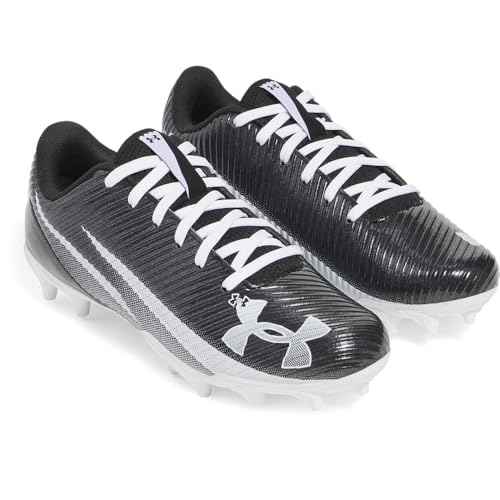 Under Armour Boys' Blur Select JR Football Cleats, (002) Black/White/White, 2.5, US