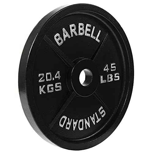 Fitvids Olympic Cast Iron 2-Inch Weight Plates Including 5FT Olympic Barbell Bar & Safely Locks, 100 Pounds Set (85 Lbs Plates + 15 Lbs Barbell Bar), Multiple Packages