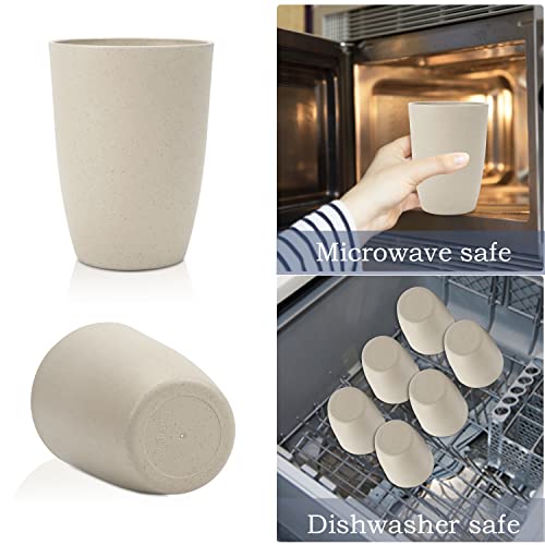 Wrova Wheat Straw Cups 6 PCS Good Alternative to Plastic Reusable Cups 20 oz Unbreakable Drinking Cup Reusable Dishwasher ...