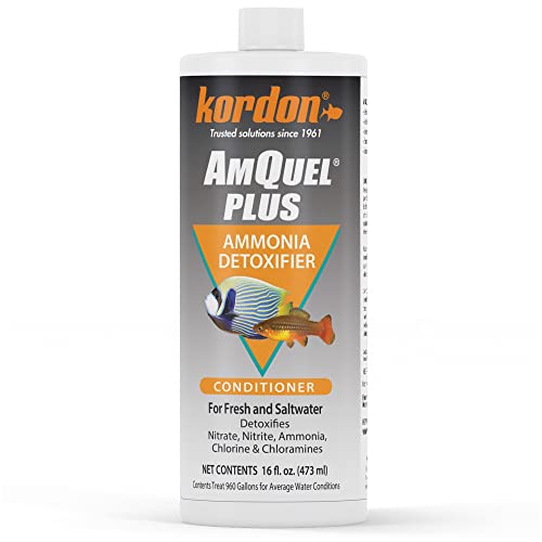 Kordon AmQuel Plus Aquarium Water Conditioner - Instantly Detoxifies Ammonia, Nitrite, Nitrate, and Chlorine Remover for F...