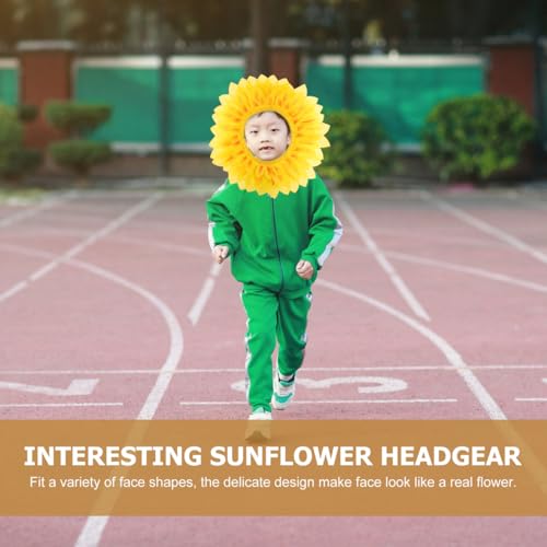 Vicasky Sunflower Head Cover for Kids Fun Sunflower Costume Accessory for Parties Festivals and Role Play Easy to Wear Per...