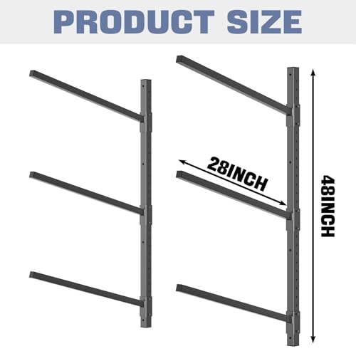 WALMANN Heavy Duty Wall Mounted Kayak Storage Rack for Garage, Adjustable Kayak Hangers for Wall, Holds Up to 220 lbs
