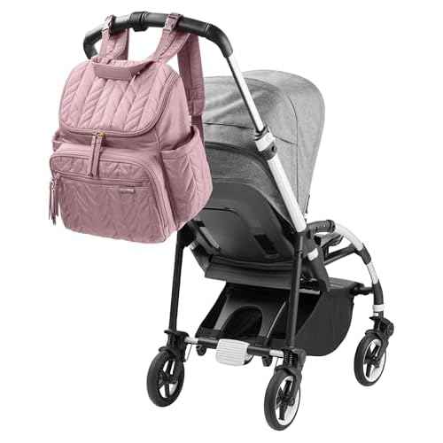 Skip Hop Diaper Bag Backpack: Forma, Multi-Function Baby Travel Bag with Changing Pad & Stroller Attachment, Mauve Mist