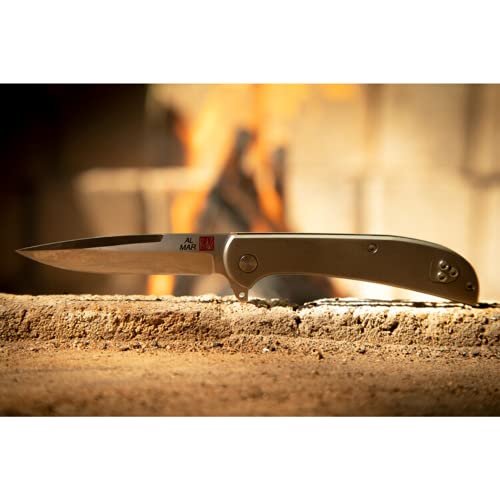 Al Mar Knives Ultralight Hawk 2.75" Blade Titanium Handle Folding Knife, Titanium