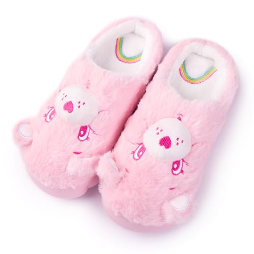 Care Bears Unisex-Adult Cozy Plush and Terry Memory Foam Indoor Outdoor Soled Slipper in Sizes S-XL