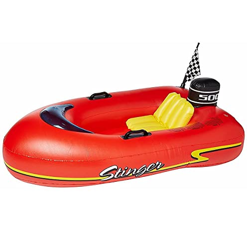 SWIMLINE Inflatable Swimming Pool Float Ride-On Mattress Lounger Raft – Fun Poolside Ride for Crew, Speedboat, Red, 49"