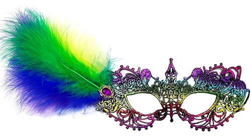 Ailansnug Masquerade Mask for Women Feather Lace Masks For Prom Ball Mardi Gras Halloween Party Costume Supply