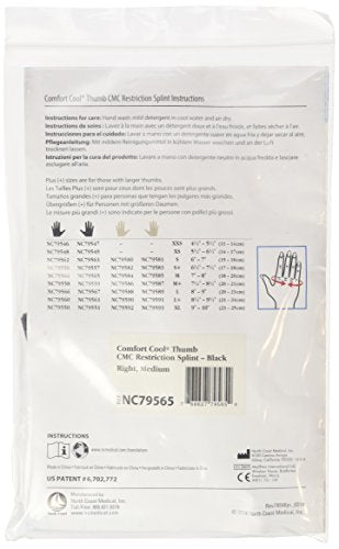 Comfort Cool Thumb CMC Restriction Splint, Provides Direct Support for The Thumb CMC Joint While Allowing Full Finger Func...