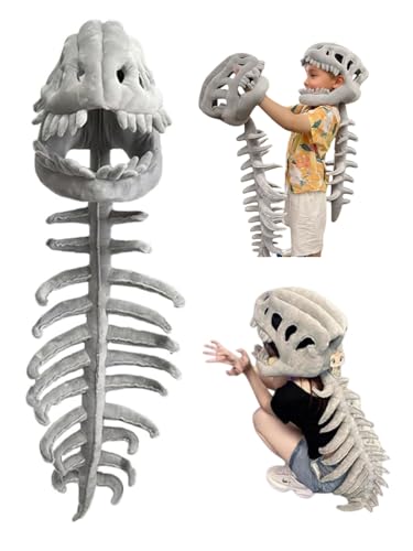 Dinosaur Skeleton Costume SetSpinosaurus-Style Dino Outfit – 3D Skull Headpiece & Spine for Dress-Up, Parties & Photos