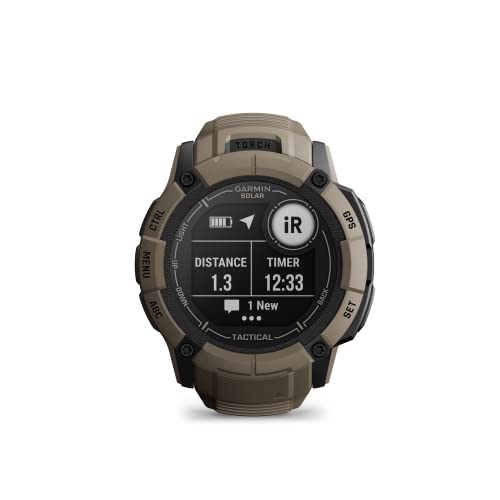Garmin Instinct 2X Solar - Tactical Edition, Rugged GPS Smartwatch, Built-in Flashlight, Ballistics Calculator, Solar Char...