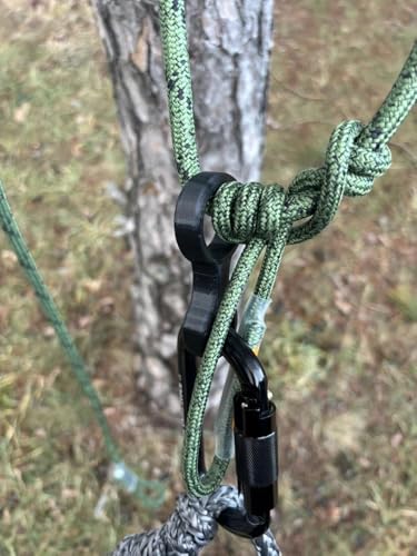 Saddle Hunting Figure Aider Tether and Linesman Ascender – Lightweight PETG Outdoor Gear Holder – One-Handed Climbing and ...