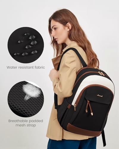 LOVEVOOK Laptop Backpack for Women, 15.6 inch Waterproof College Backpack Woman with Laptop Compartment Computer Bag Trave...