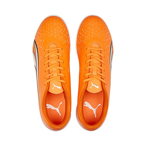 PUMA Mens Ultra Play Turf Trainer Soccer Cleats, Ultra Orange-PUMA Mens White-Blue Glimmer, 9