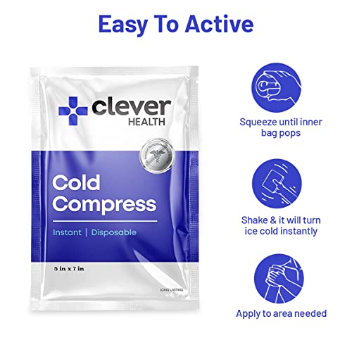 Instant Cold Pack | Disposable Ice Packs - Cold Therapy - for Injuries, Swelling, Inflammation, Muscle Strains, Sprains, P...