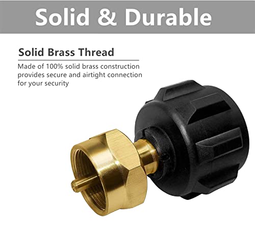 DOZYANT Propane Refill Adapter, LP Gas Cylinder Tank Coupler - Fits QCC1 / Type1 Propane Tank and 1 lb Throwaway Disposabl...