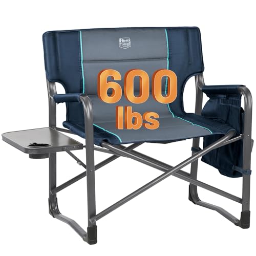 Timber Ridge XXL Upgraded Oversized Directors Chairs with Foldable Side Table, Detachable Side Pocket, Heavy Duty Folding ...