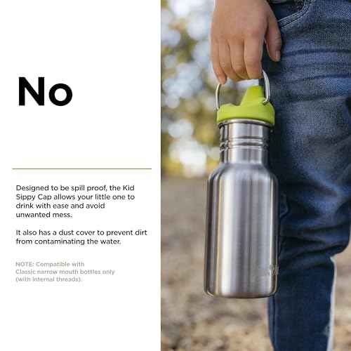Klean Kanteen Classic Kid Sippy Cap - Lid Replacement for Kid Water Bottle - Easy Clean - Great for Outdoor Activities - BPA Free - Green