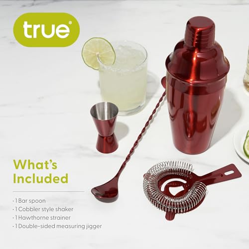 True Bar Drink Mixer Set, 19oz 4-piece Cocktail Shaker Set Bartender Kit, Cocktail Mixer Set, Cocktail Shaker Kit, Barware...