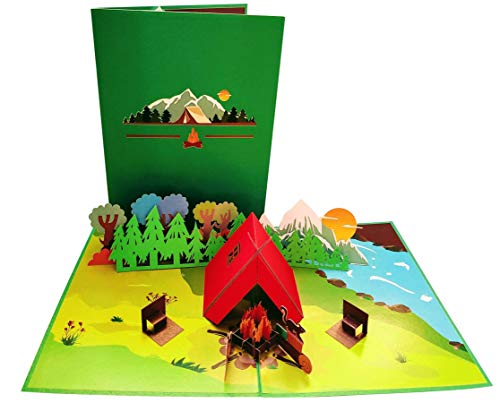 iGifts And Cards I Love Camping 3D Pop Up Greeting Card – Back To Outdoor Nature Birthday Gift, Awesome Retirement Adventu...