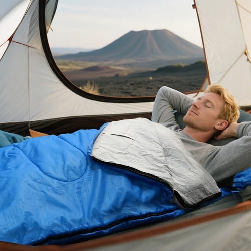 2-in-1 Detachable Sleeping Bag,Waterproof 4-Season Adult Sleeping Bags w/Removable Cotton Liner – Converts to 2 Lightweigh...
