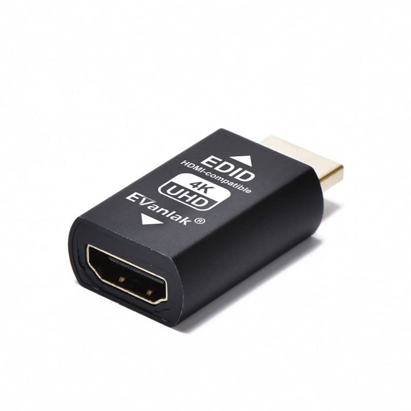 Evanlak Hdmi Edid Emulator Passthrough 3Rd Generrtion Premium Aluminum Eliminated Emulator Adapter Work With Mac Thunderbolt To