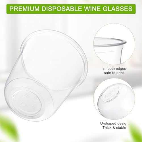 Ziliny Disposable Stemless Glasses 12oz Crystal Plastic Wine Glasses Clear Classic Pet Cup for Meeting Weddings Birthdays ...