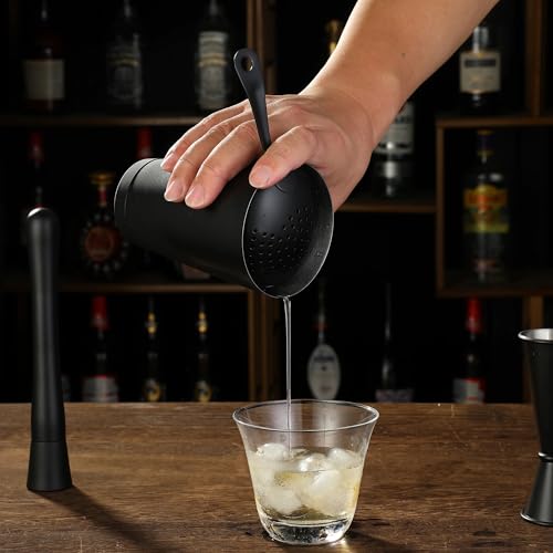 Cocktail Geek Boston Shaker Set, 28 Oz and 18 Oz Weighted Tins, Matte Black Stainless Steel, Hand Wash (Matte Black)