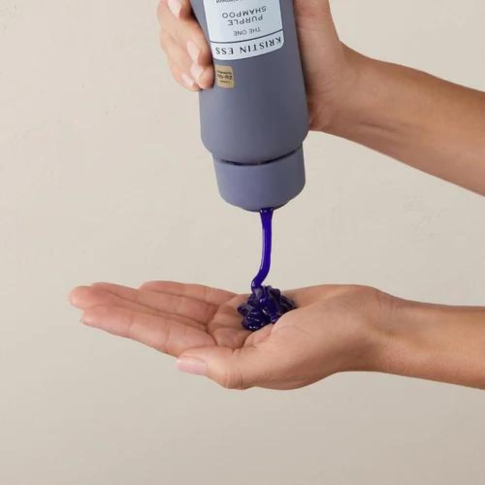 Kristin Ess Hair The One Purple Shampoo - Toning for Blonde Hair, Neutralizes Brass + Yellow Tones, Sulfate Free, 33.8 fl oz (Pa