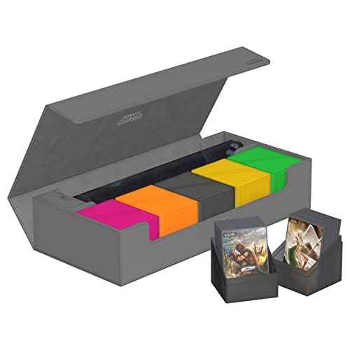 Ultimate Guard Superhive 550+, Deck Case for 550 Double-Sleeved TCG Cards, Grey, Compatible with Boulders, Magnetic Closure & Microfiber Inner Lining