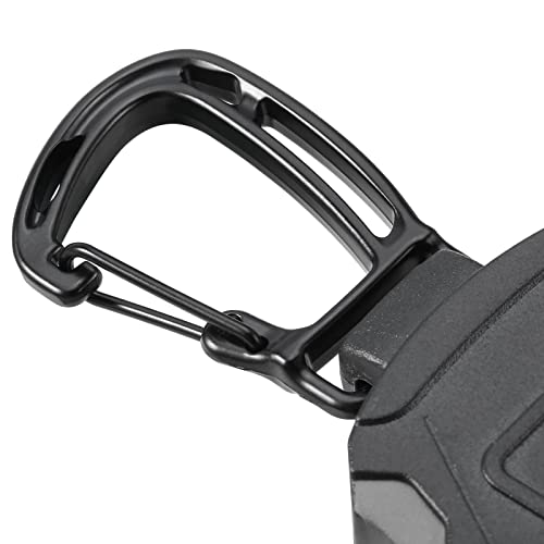 SHENGXIN 2 Pack Retractable Keychain Heavy Duty Carabiner Badge Holder, Tactical ID Badge Reel with 32” Steel Retractable ...
