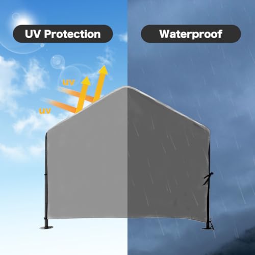 YOUGYM Canopy Replacement Cover for Dog Shade Shelter 4'x4'x3.6', Pet Outdoor Tent Cover with Upgraded Doors for Large Dog...
