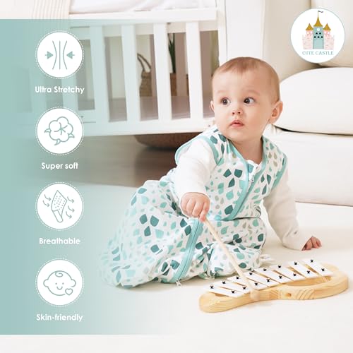 Cute Castle Baby Sleep Sack 0-6 Months - Lightweight 100% Cotton 2-Way Zipper TOG 0.5 Infant Wearable Blanket, Newborn Ess...