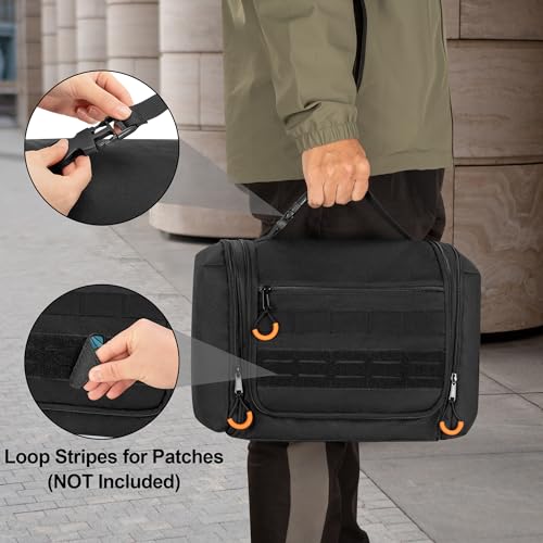 Prokva Tactical Toiletry Travel Bag for Men, Hanging Dopp Kit Hygiene Bag Shower Organizer with Hook for Toiletries and Sh...