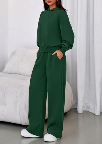PRETTYGARDEN Womens Sweatsuits 2 Piece Set 2026 Casual Winter Long Sleeve Hoodie Loose Wide Leg Sweatpants Fall Tracksuit