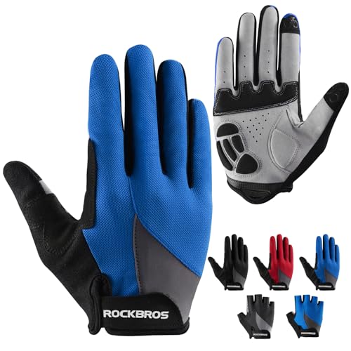 ROCKBROS Cycling Gloves for Men Women - Breathable Gel Pad Road Mountain Bike Gloves - Touch Screen Anti-Slip MTB Gloves f...