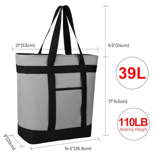 CIVJET Insulated Reusable Tote Bag for Grocery Shopping for Women/Men, Pizza/Food Delivery Bag to Keep Food Cold/Hot for U...