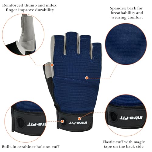 Intra-FIT Climbing Gloves, Lightweight, Breathable, Perfect for Rock, Tree, Wall, Mountain, Climbing