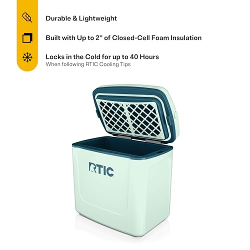 RTIC 8 QT Road Trip Personal Cooler, Small, Compact, Insulated, Portable Ice Chest Box for Food, Drink, Beverage, Beach, C...
