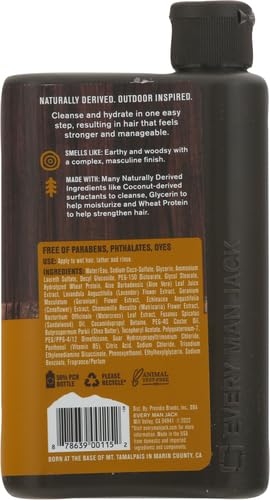 Every Man Jack Shampoo 2-In-1 Sandalwood 13.5 Ounce (Pack of 6)