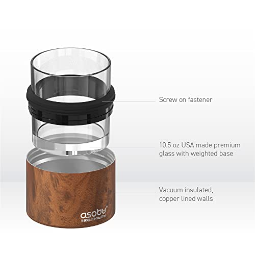 asobu Whiskey Sleeve Glass – Insulated Bourbon Tumbler with Premium Rocks Glass, BPA-Free, Double-Wall Stainless Steel, Ke...