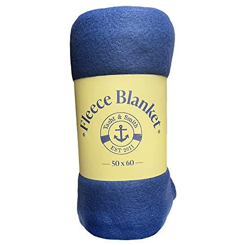 Yacht & Smith 12 Pack of Soft Fleece Blankets 50 X 60, Lightweight, Cozy Warm Throws Dark Colorful Blanket Sofa Travel Out...