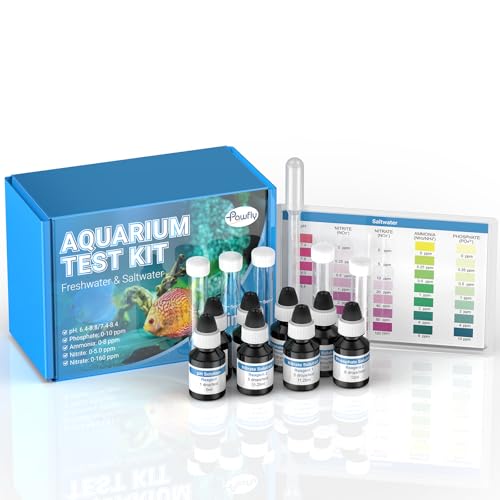 Pawfly 5 in 1 Aquarium Water Master Test Kit, Aquarium Water Test Kit Fish Tank Water Testing Kit for pH Nitrite Nitrate A...