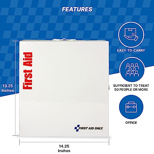 First Aid Only 746000 SmartCompliance 50-Person ANSI A+ and OSHA Compliant First Aid Kit for Business, Large Metal First A...