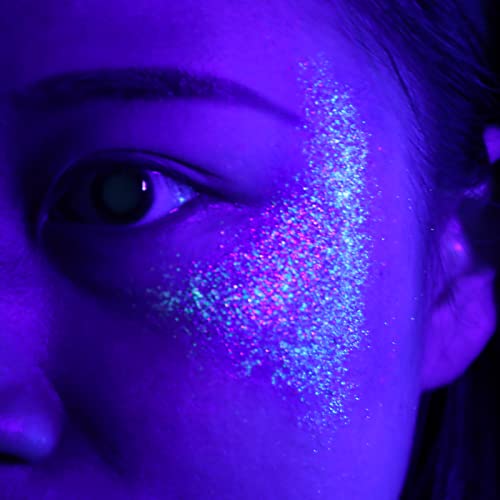 LATIBELL Body Face Glitter Gel, UV Black Light Reactive Glow Makeup, 12 Colors Fine UV Body Glitter for Women for Festival...