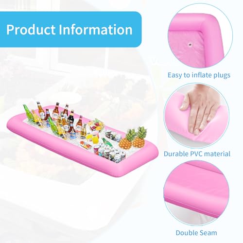 Ice Buffet Serving Tray Drink Cooler with Drain Plug,Inflatable Ice Serving Buffet Bar Inflatable Cooler for Parties Food ...
