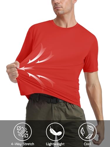 MAGCOMSEN Men's Short Sleeve UPF 50+ T-Shirt Quick Dry Rash Guard Athletic Running Swim Top Tee Performance Water Shirts