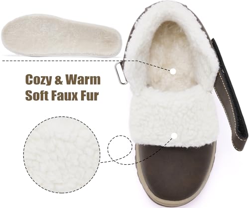 YINGCSM Boys Snow Boots Warm Fur Lined Non Slip Winter Shoes Lightweight Water Resistant Hiking Boot