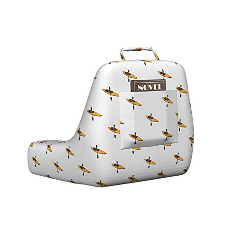 Lunarable Kayak Reading Pillow Cover, Pattern with Kayaks and Paddles Cartoon Style Extreme Sports Outdoors, Unstuffed Pri...