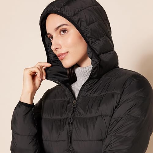 Amazon Essentials womens Lightweight Water-Resistant Packable Hooded Puffer Coat (Available in Plus Size)